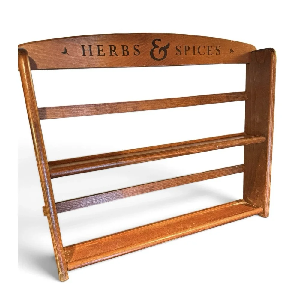 Vintage McCormick Wooden Wall Spice Rack Herbs & Spices Kitchen Shelf Rustic